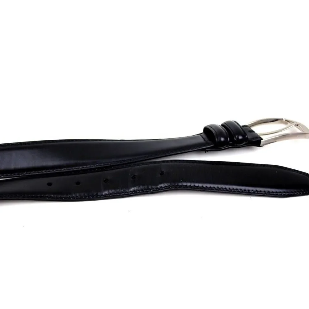 HandCrafted BLACK GENUINE LEATHER 1 3/8